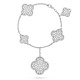 Magic Alhambra bracelet 5 motifs 161-Diamond White gold