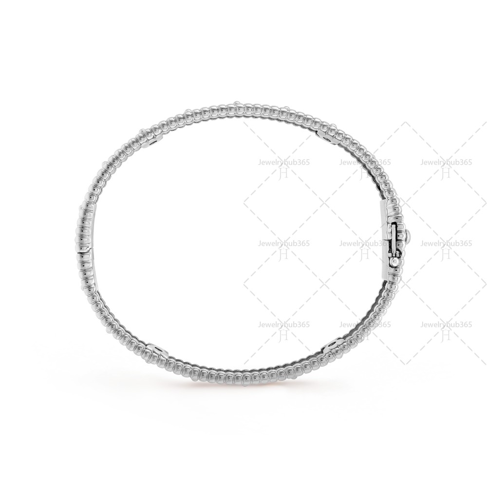 Perlée clovers 16cm bracelet small model  72-Diamond White gold