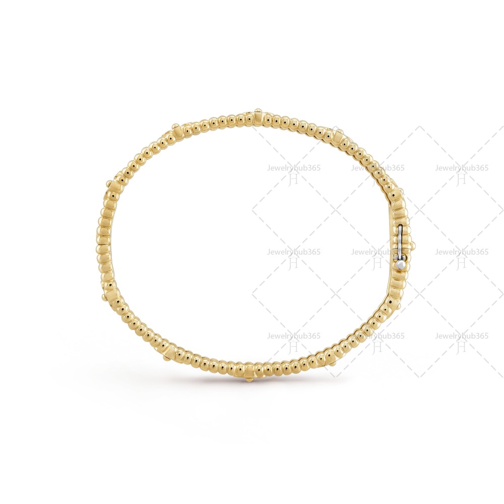 Perlée sweet clovers 15cm bracelet extra small model  40-Diamond Yellow gold