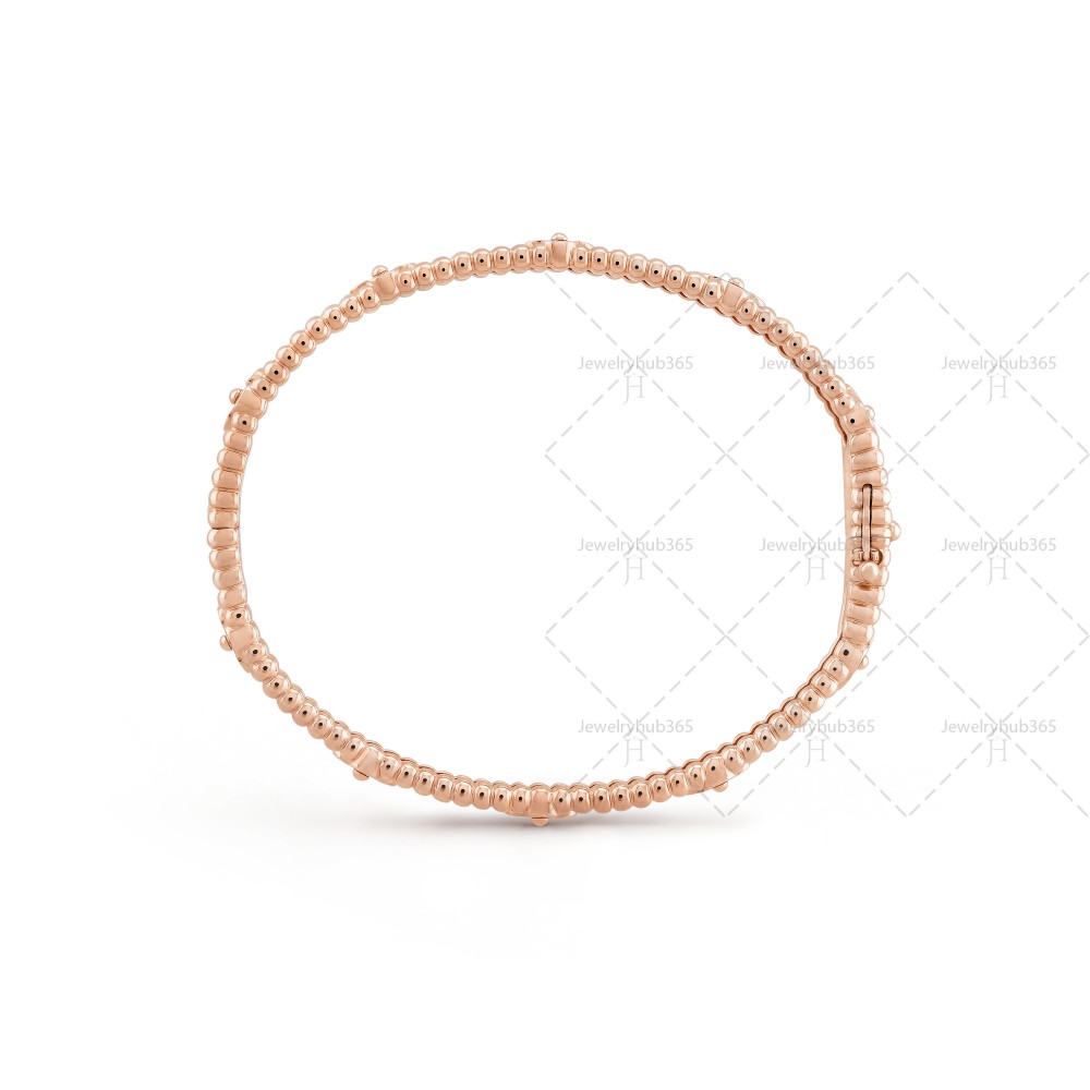 Perlée sweet clovers 15cm bracelet extra small model  40-Diamond Rose gold