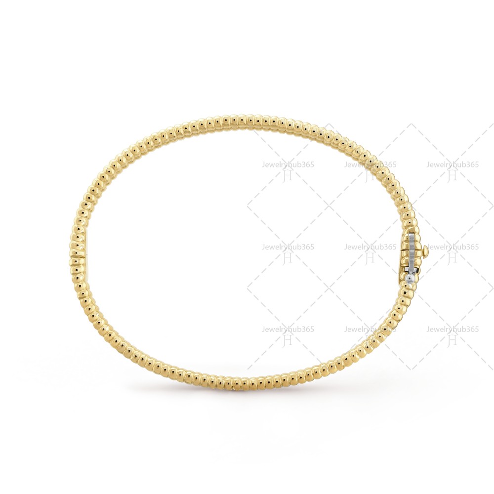 Perlée diamonds 1 row,17cm bracelet medium model  80-Diamond Yellow gold