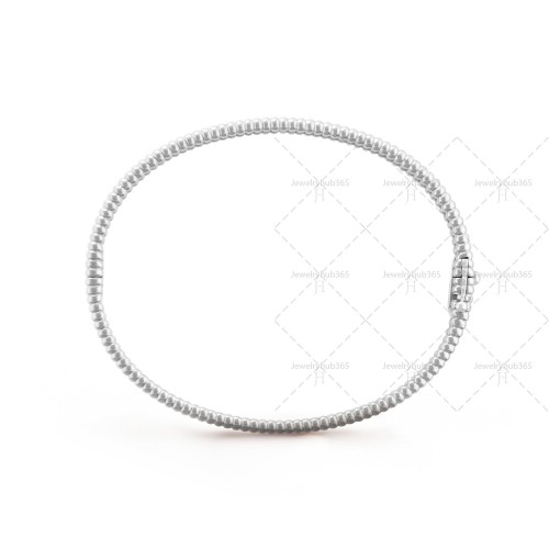 Perlée diamonds 1 row,17cm bracelet medium model  80-Diamond White gold