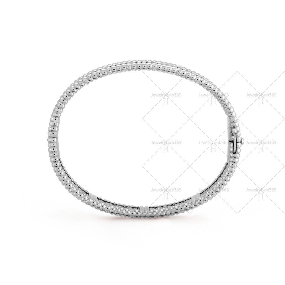 Perlée diamonds 3 row, 16cm bracelet small model  264-Diamond White gold