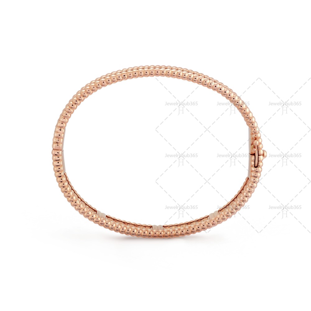 Perlée diamonds 3 row, 16cm bracelet small model  264-Diamond Rose gold