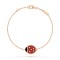 Lucky Spring closed wings ladybug bracelet  Carnelian Onyx Rose gold