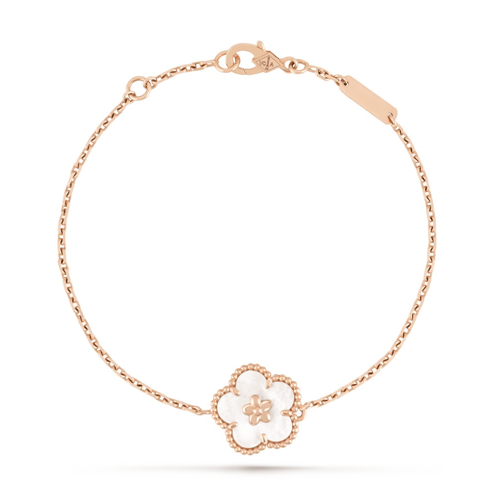 Lucky Spring plum blossom bracelet 1 motifs Mother-of-pearl Rose gold