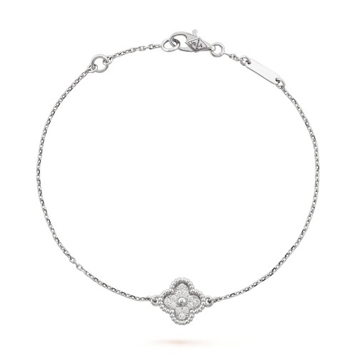 Sweet Alhambra bracelet 1 motifs 12-Diamond White gold