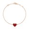 Sweet Alhambra heart bracelet 1 motifs Carnelian Rose gold