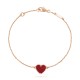 Sweet Alhambra heart bracelet 1 motifs Carnelian Rose gold