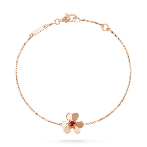 Frivole bracelet mini model 1 motifs Ruby Rose gold