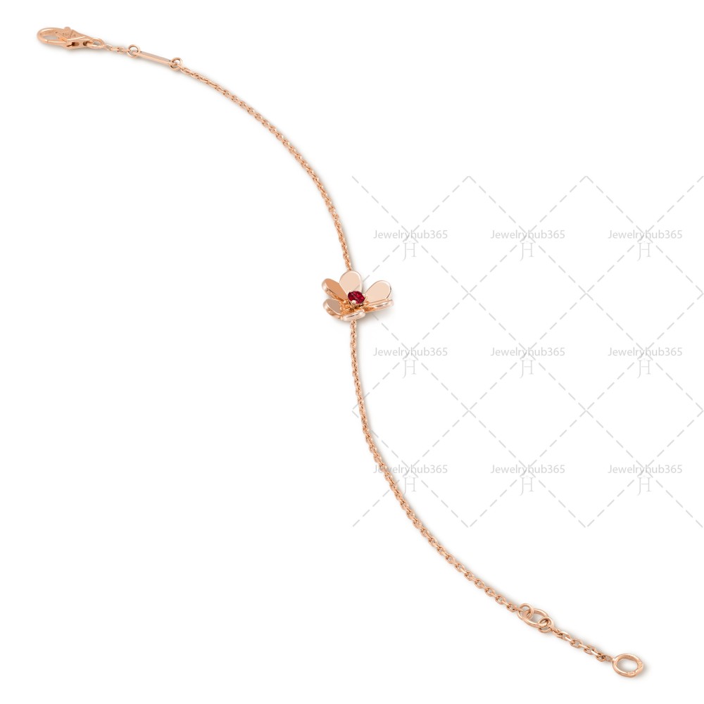 Frivole bracelet mini model 1 motifs Ruby Rose gold