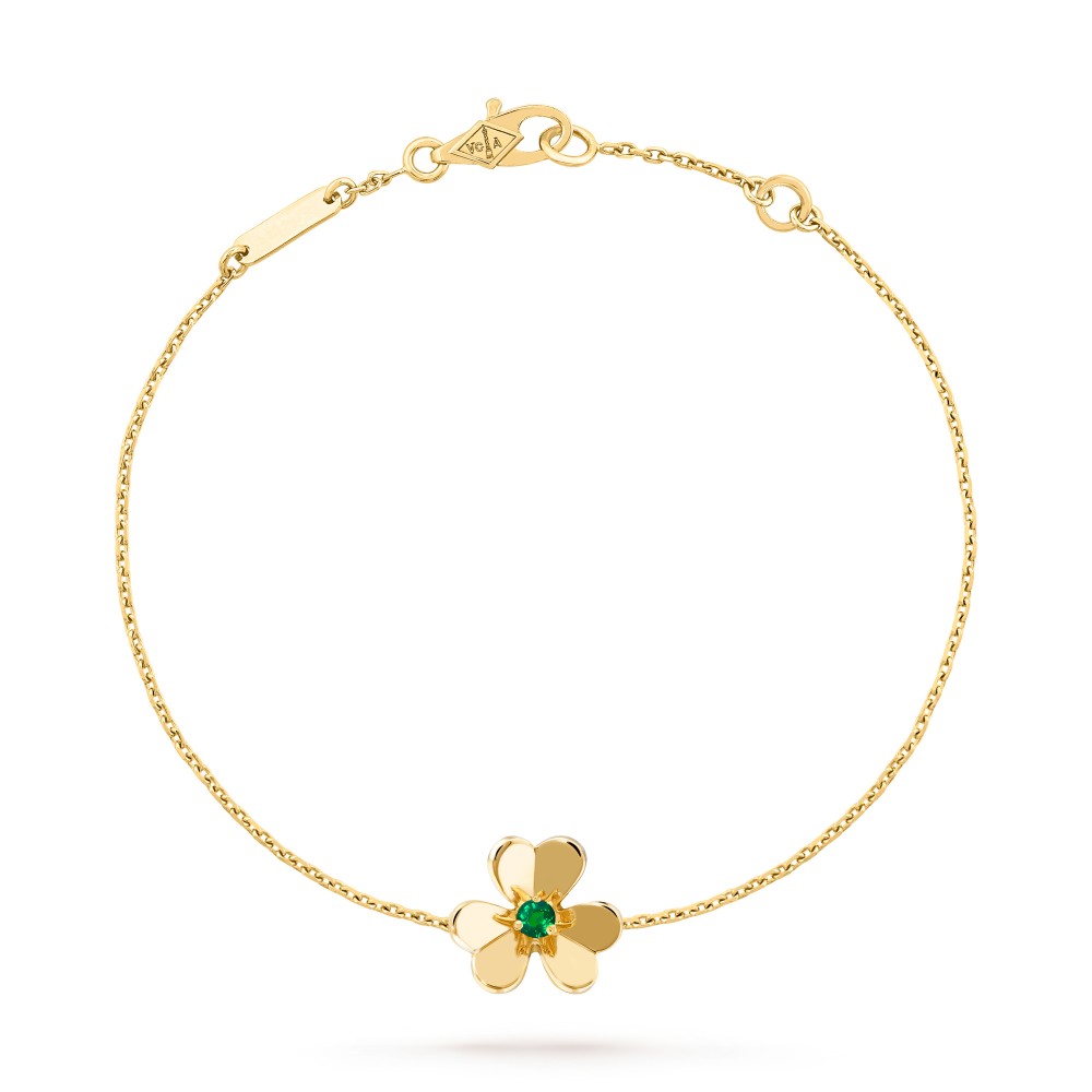 Frivole bracelet mini model 1 motifs Emerald Yellow gold