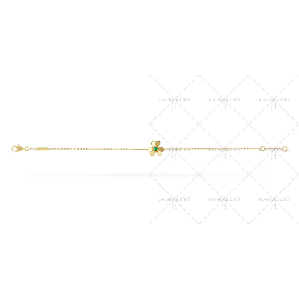 Frivole bracelet mini model 1 motifs Emerald Yellow gold