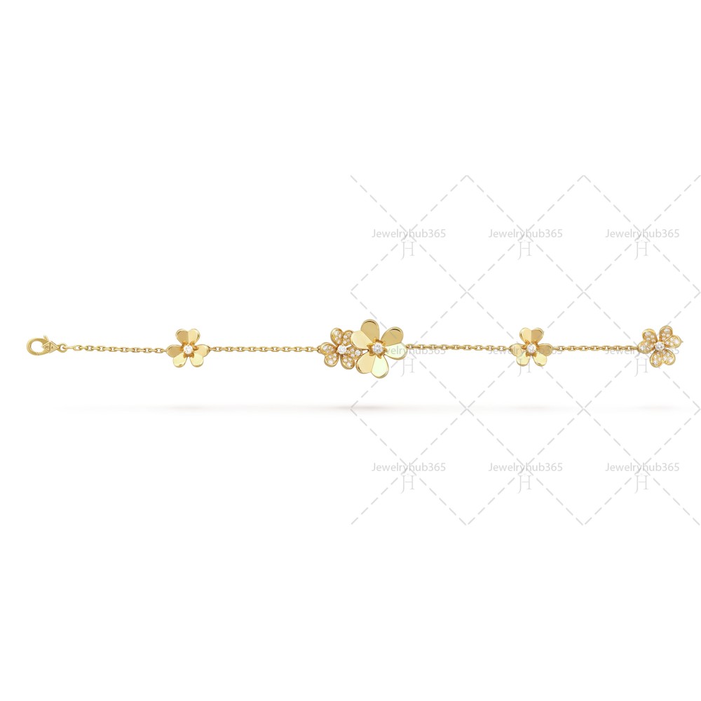 Frivole bracelet 5 motifs 53-Diamond Yellow gold