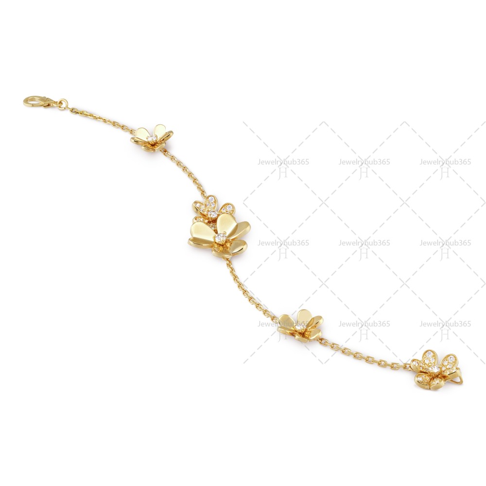 Frivole bracelet 5 motifs 53-Diamond Yellow gold