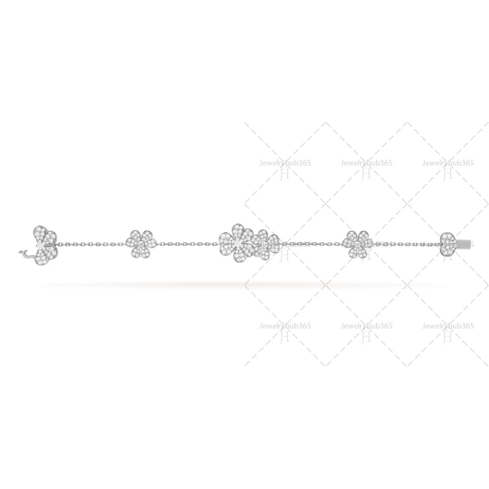 Frivole bracelet 5 motifs 179-Diamond White gold