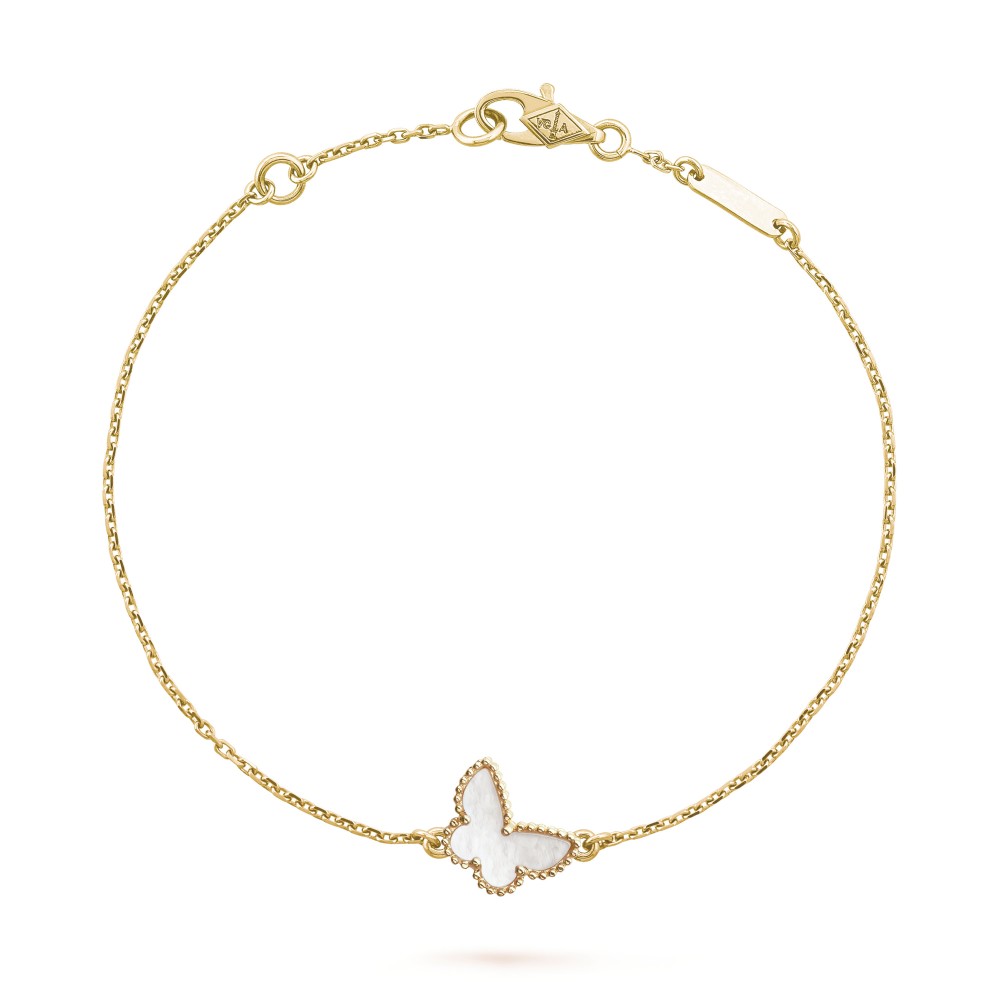 Sweet Alhambra butterfly bracelet 1 motifs Mother-of-pearl Yellow gold