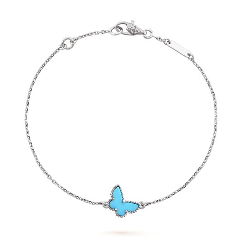 Sweet Alhambra butterfly bracelet 1 motifs Turquoise White gold