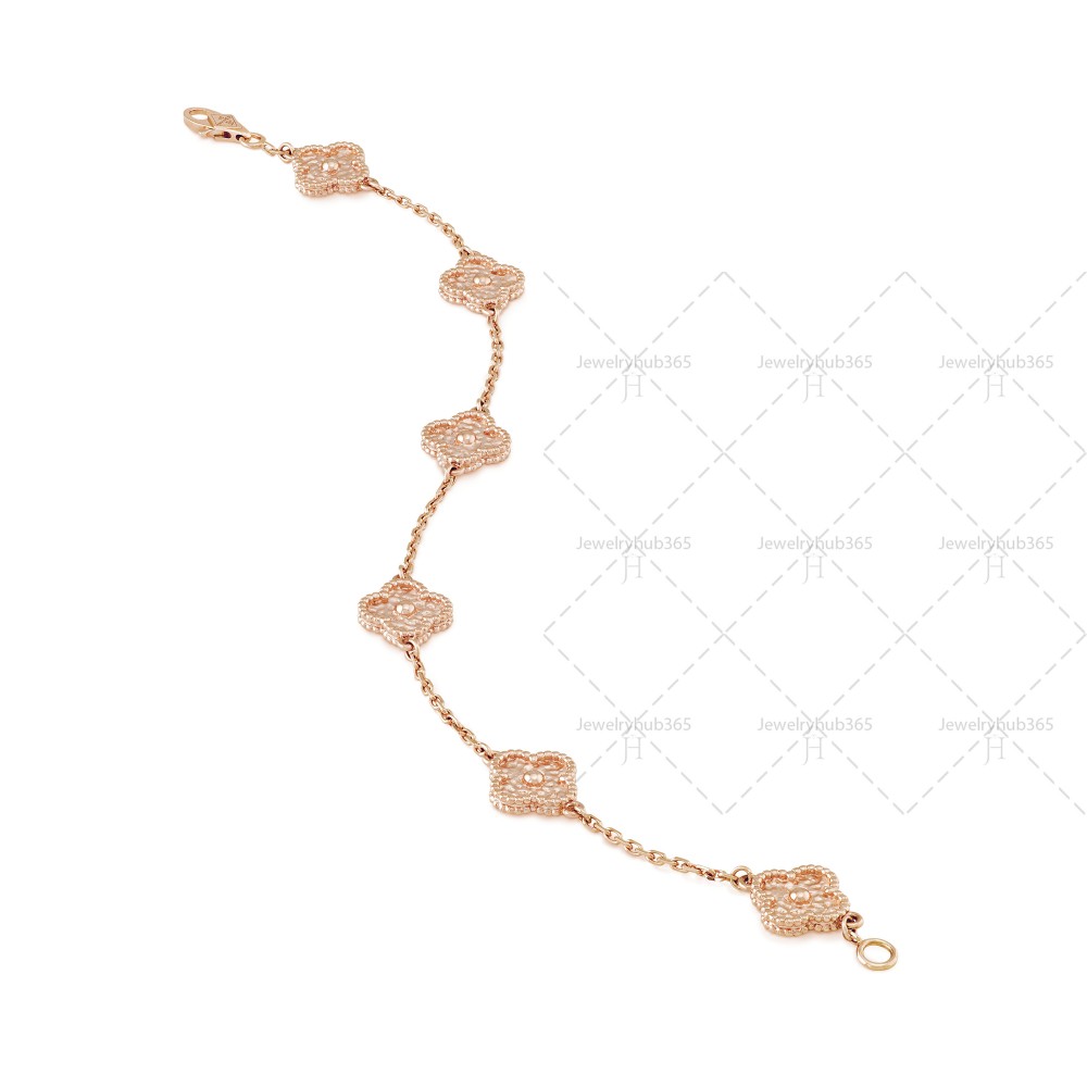 Sweet Alhambra bracelet 6 motifs Rose gold