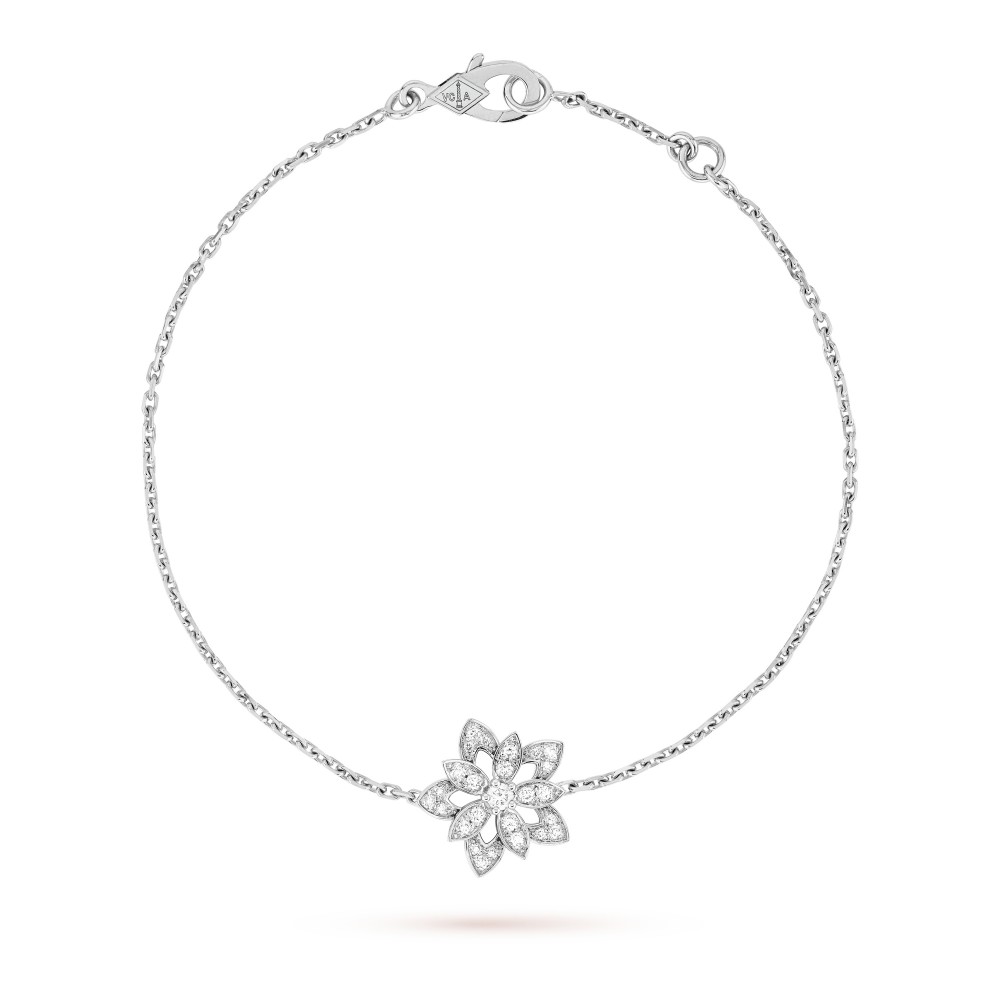 Sweet Alhambra Lotus openwork bracelet mini model 1 motifs 26-Diamond White gold