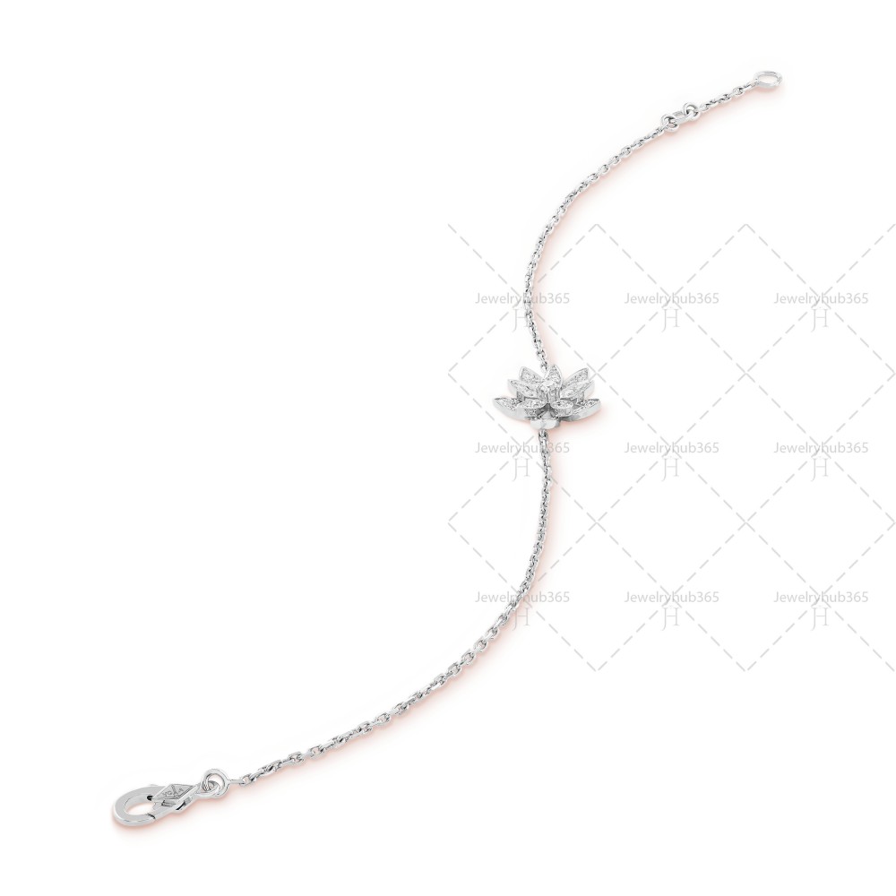 Sweet Alhambra Lotus openwork bracelet mini model 1 motifs 26-Diamond White gold