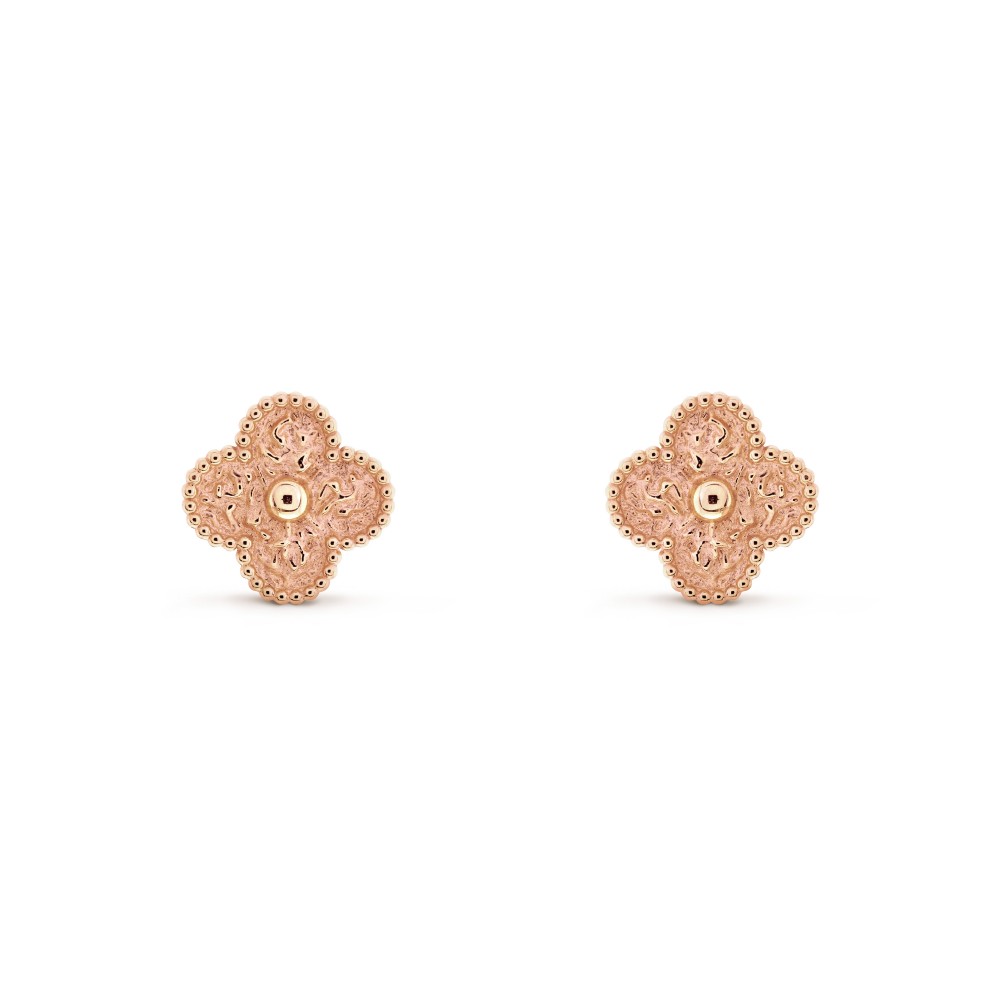 Vintage Alhambra earrings Rose gold