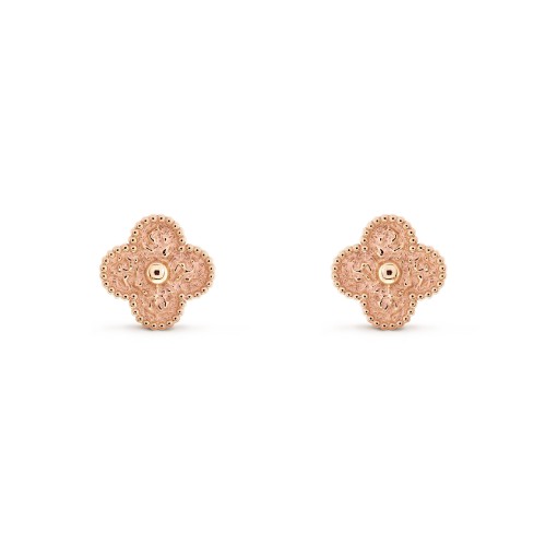 Vintage Alhambra earrings Rose gold