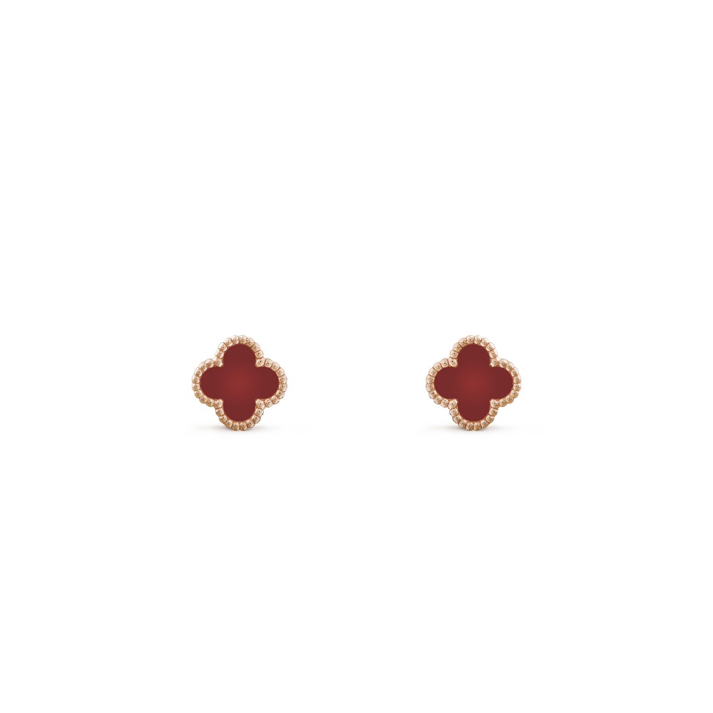 Sweet Alhambra earrings Carnelian Rose gold