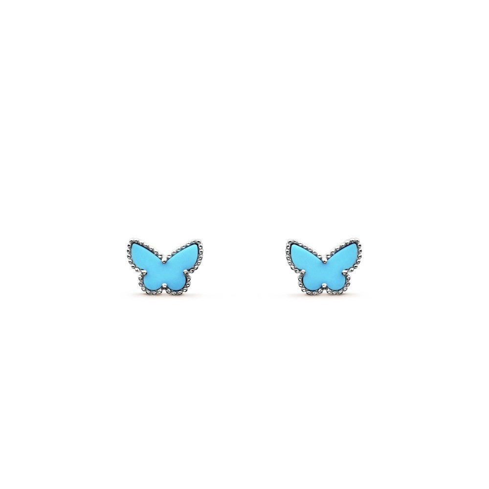 Sweet Alhambra butterfly earstuds earrings Turquoise White gold