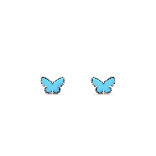 Sweet Alhambra butterfly earstuds earrings Turquoise White gold