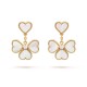 Sweet Alhambra effeuillage earrings Diamond Mother-of-pearl Yellow gold