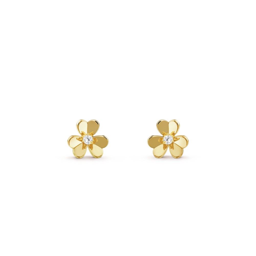 Frivole earrings mini model Diamond Yellow gold