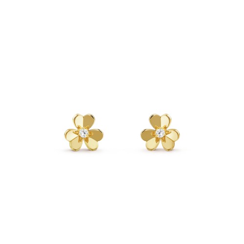 Frivole earrings mini model Diamond Yellow gold