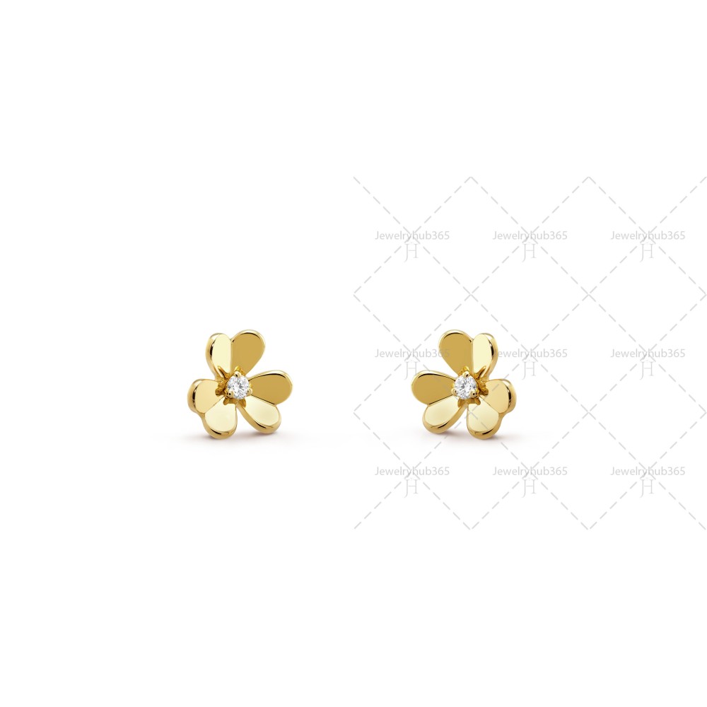 Frivole earrings mini model Diamond Yellow gold