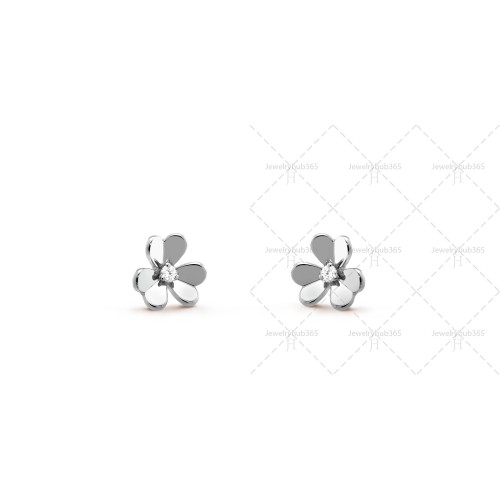 Frivole earrings mini model Diamond White gold