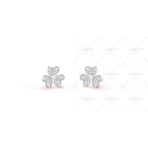 Frivole earrings mini model Diamond White gold