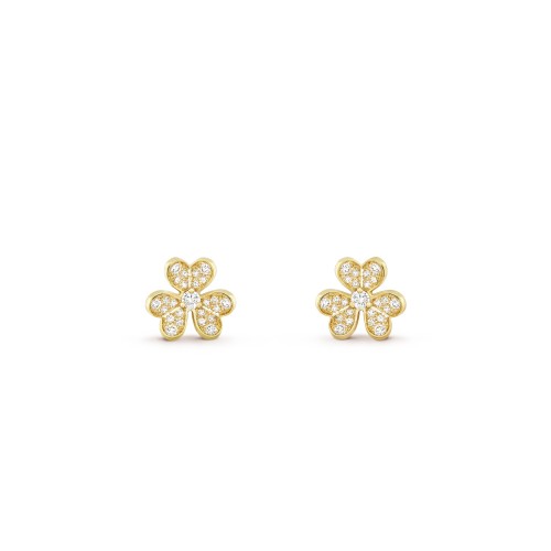 Frivole earrings mini model Diamond Yellow gold