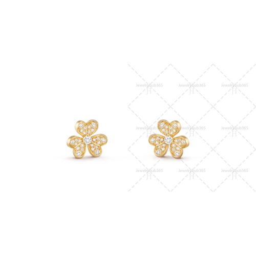 Frivole earrings mini model Diamond Yellow gold