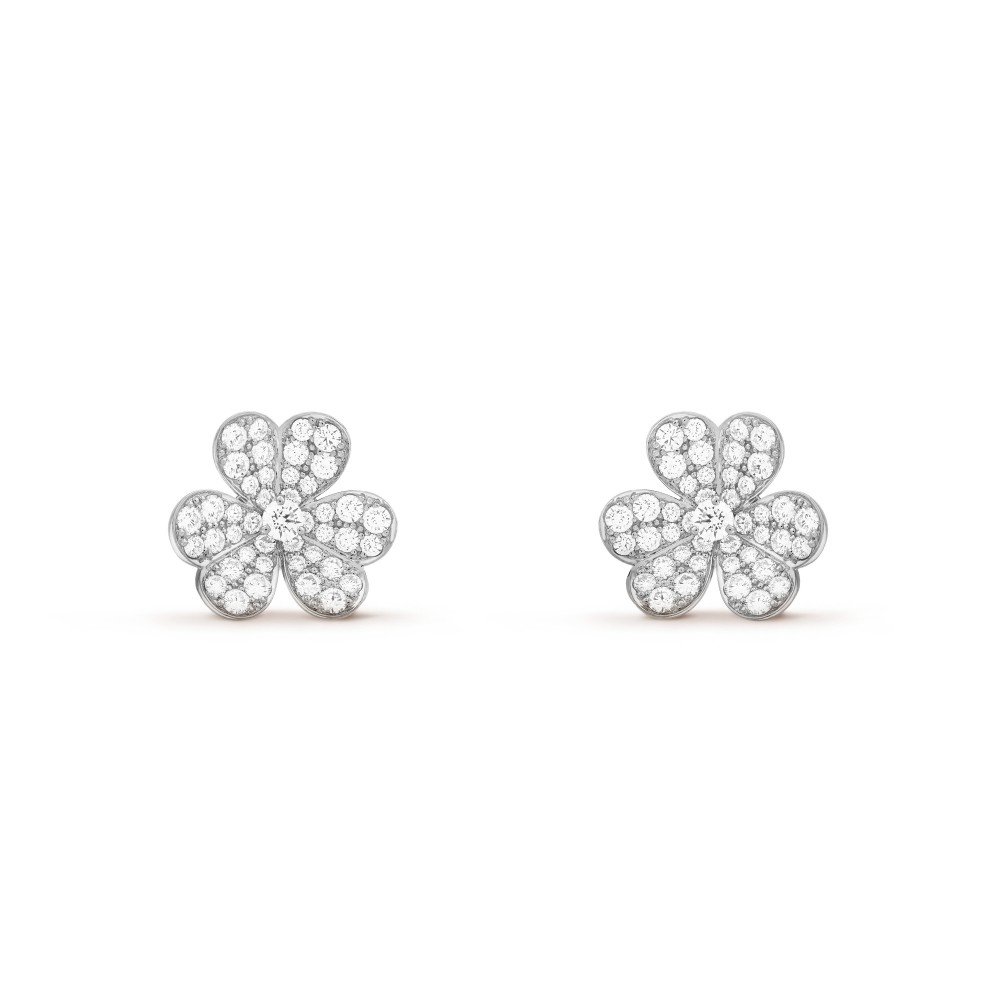 Frivole diamond-paved earrings small model Diamond White gold