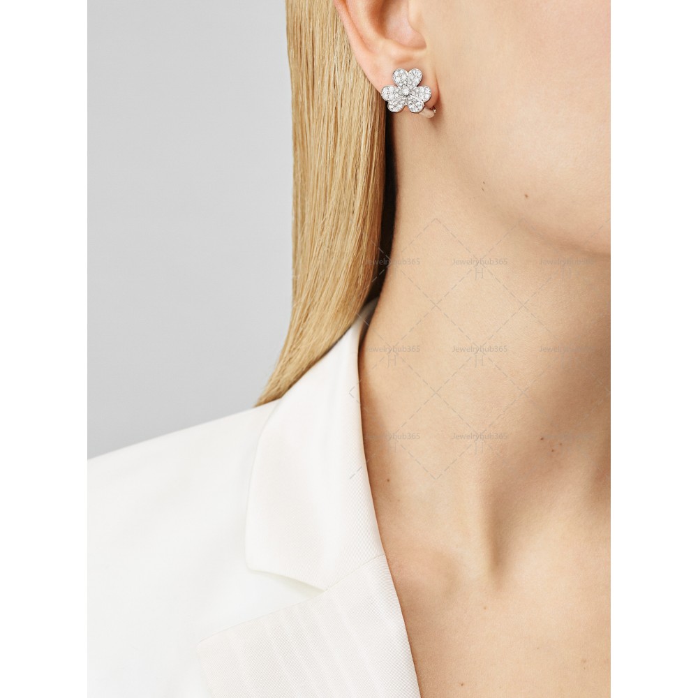 Frivole diamond-paved earrings small model Diamond White gold