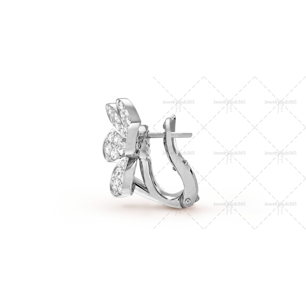 Frivole diamond-paved earrings small model Diamond White gold