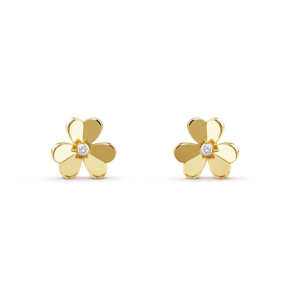 Frivole earrings small model 1-Diamond Yellow gold