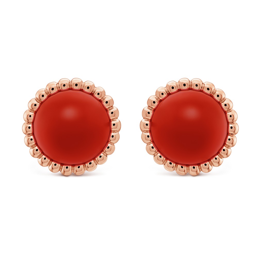 Perlée couleurs earrings Carnelian Rose gold