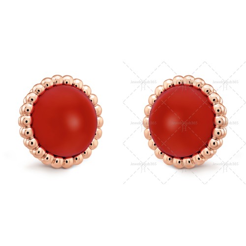 Perlée couleurs earrings Carnelian Rose gold