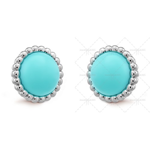 Perlée couleurs earrings Turquoise White gold