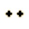 Pure Alhambra earstuds earrings Onyx Yellow gold