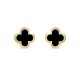 Pure Alhambra earstuds earrings Onyx Yellow gold