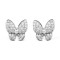 Two Butterfly earrings Diamond White gold