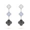 Magic Alhambra earrings 3 motifs Chalcedony Mother-of-pearl White gold