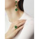 Magic Alhambra earrings 3 motifs Malachite Yellow gold